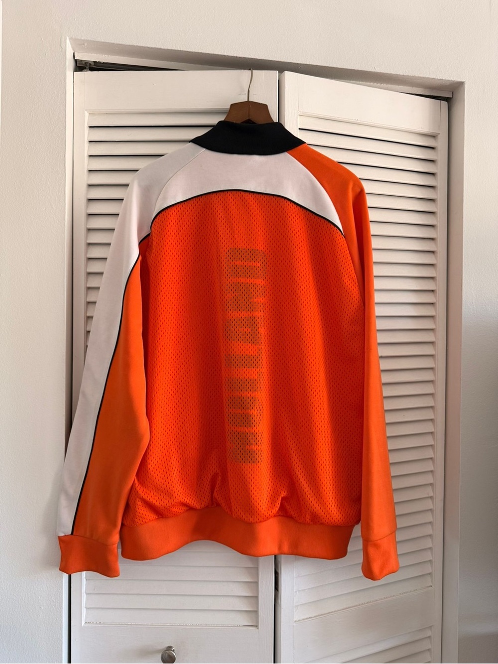 adidas Orange Performance Track Jacket with White Panels